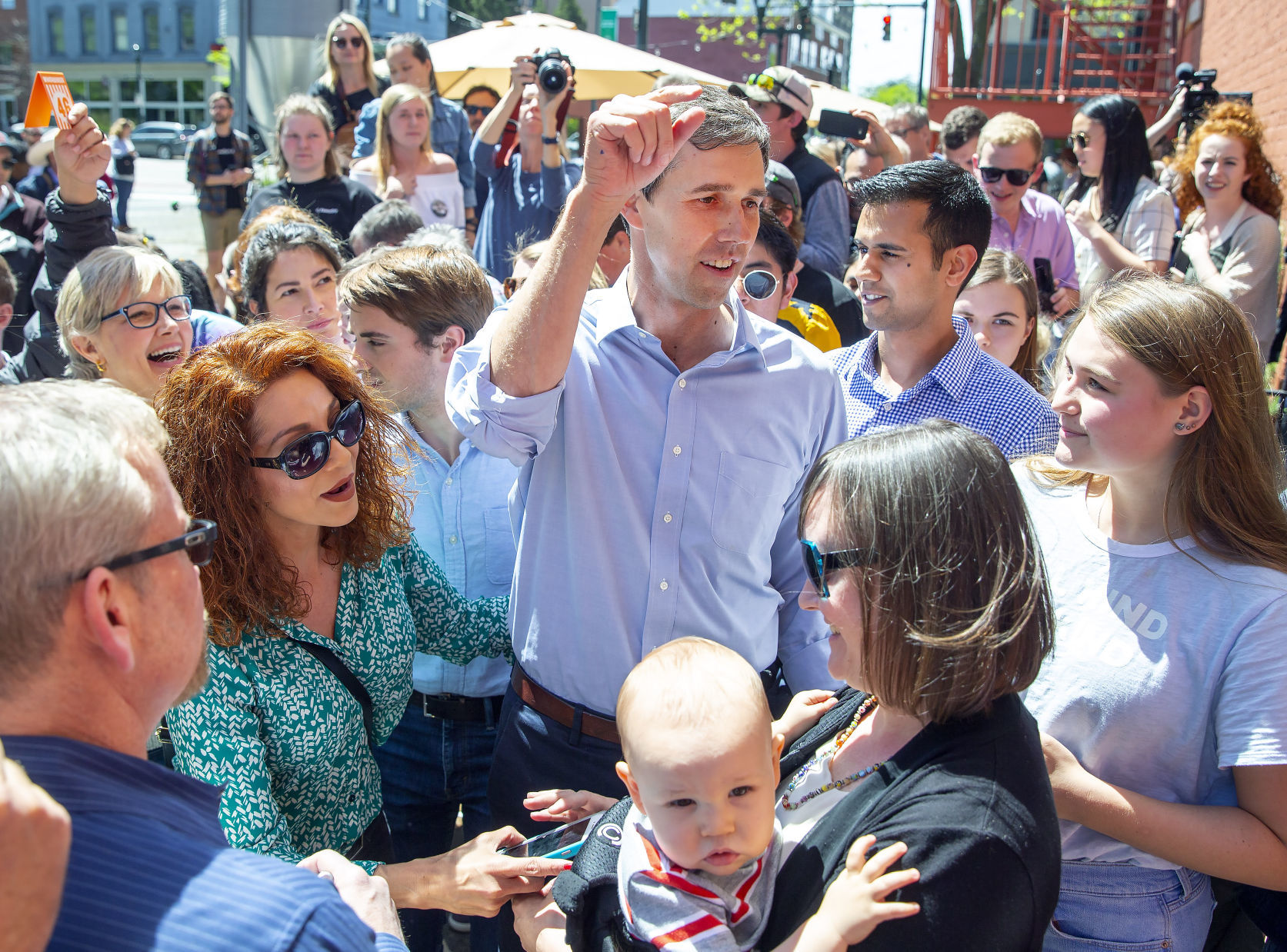 Beto O'Rourke campaigns in Greensboro